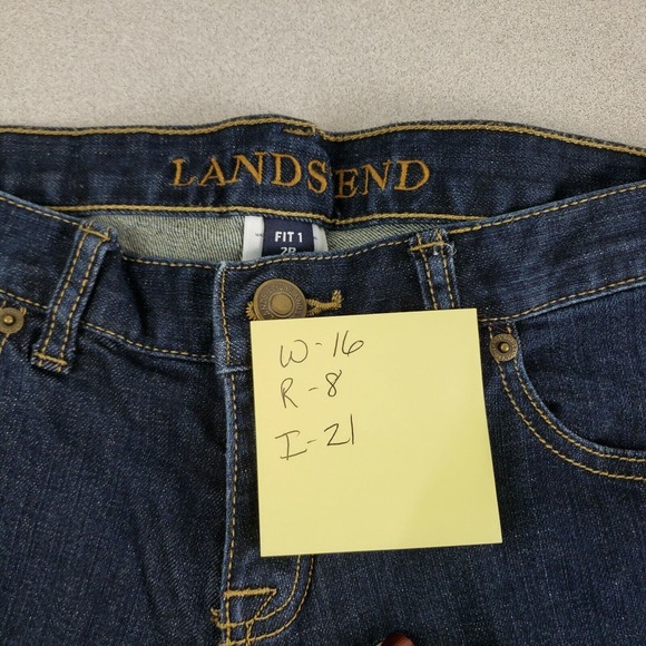 Lands End Womens Blue Denim Regular Fit Dark Wash Cropped Jeans Size 2P - Picture 8 of 8